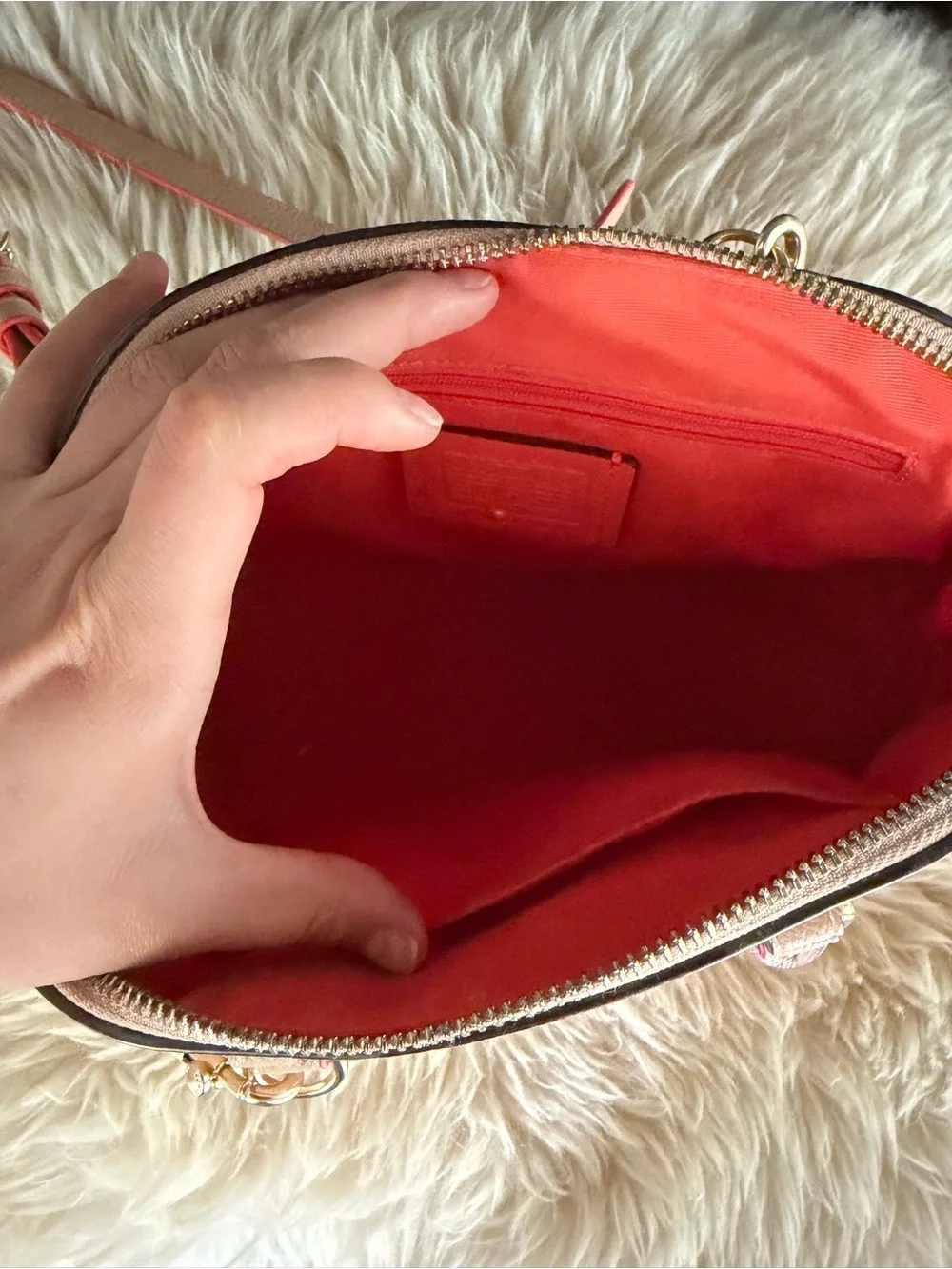 New Coach Mini Sierra Satchel in Nude Pink with Multi-Edgepaint